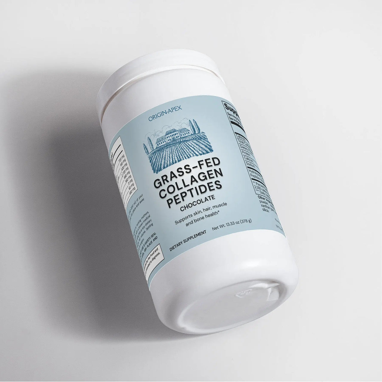 Grass-Fed Collagen Peptides Powder (Chocolate) - Supports Skin, Hair, Nails, Joints & Bones with Types 1 & 3 Collagen Origin Apex