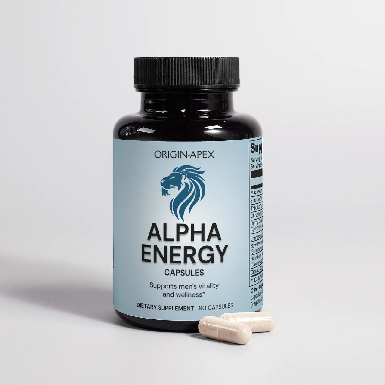Alpha Energy - Men’s Vitality Supplement with Zinc, Tribulus & More for Muscle, Heart & Bone Health Origin Apex