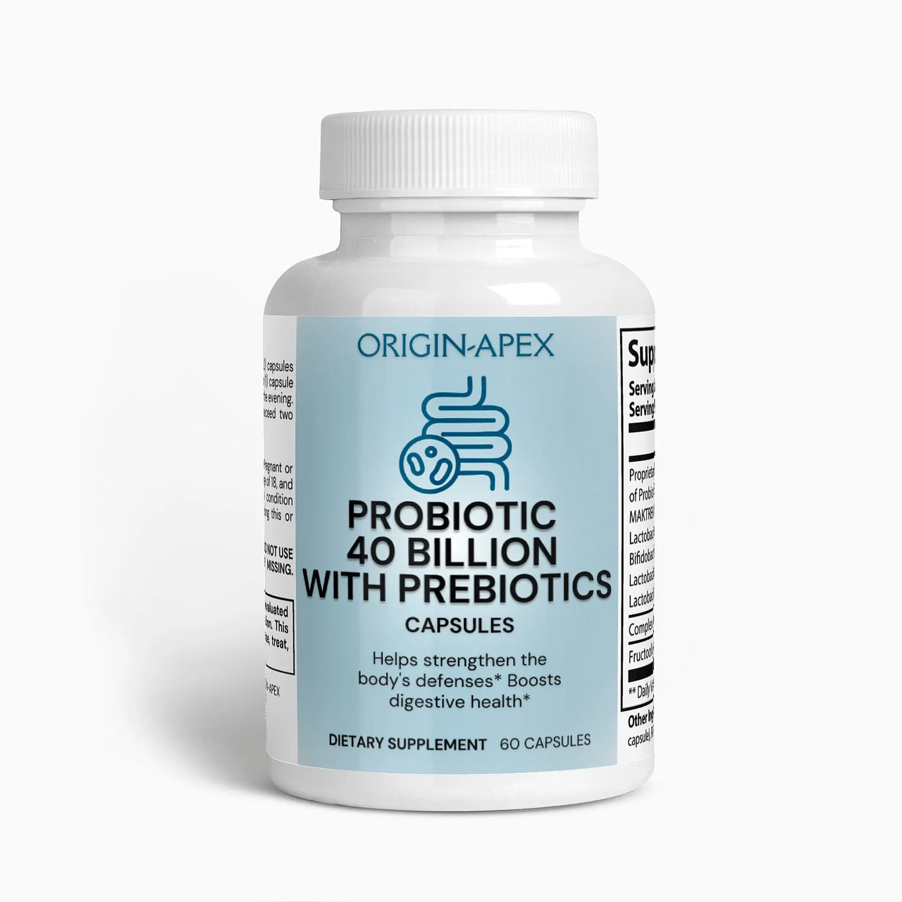 Probiotic 40 Billion with Prebiotics – 4 Strains for Gut & Metabolic Health Origin Apex
