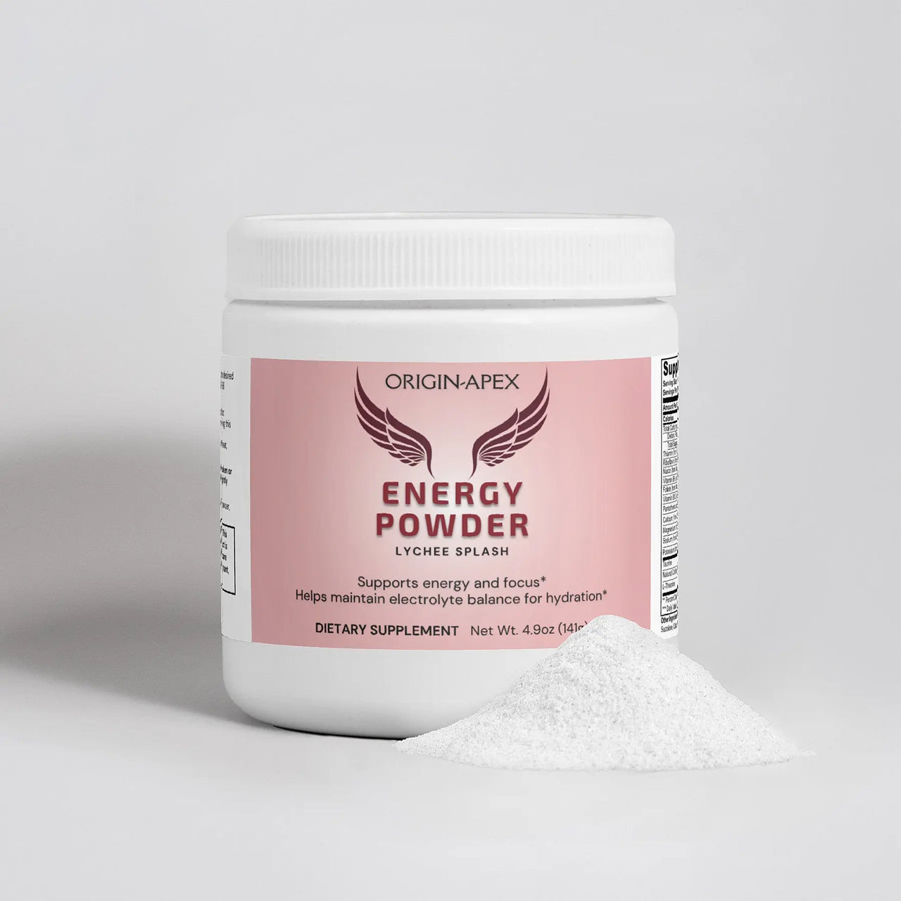 Energy Powder (Lychee Splash Flavor) – Sustained Energy & Focus with Caffeine + L-Theanine Origin Apex