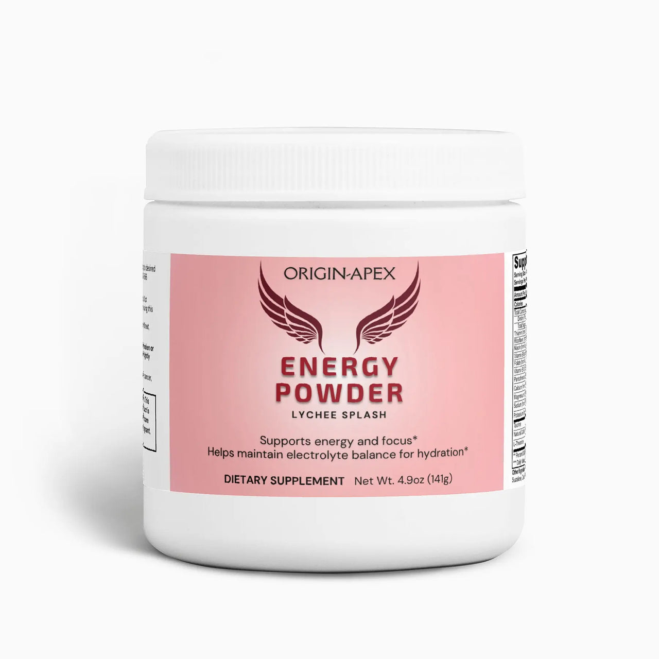 Energy Powder (Lychee Splash Flavor) – Sustained Energy & Focus with Caffeine + L-Theanine Origin Apex