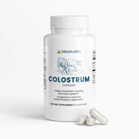 Colostrum Capsules, bottle arranged with capsules