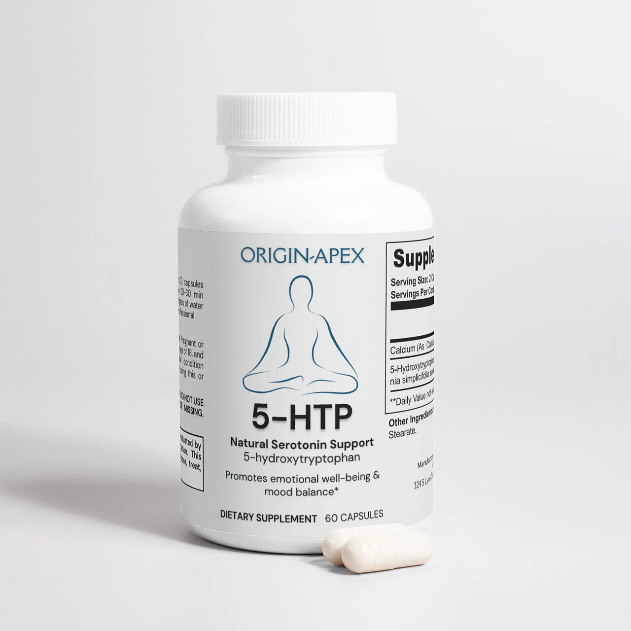 5-HTP Mood Support, Front with Capsules