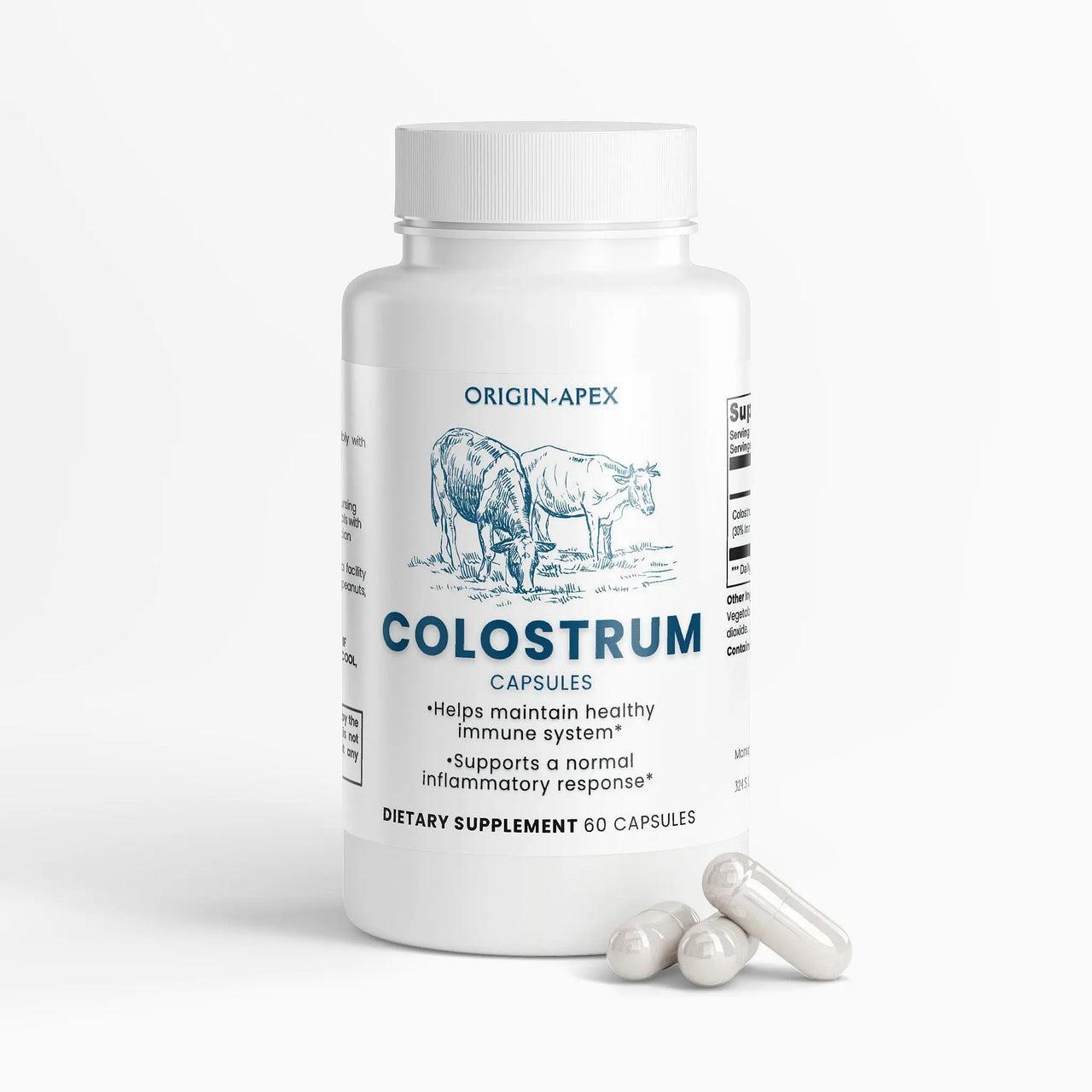Colostrum Capsules (500mg, 30% IgG) – Immune Defense, Gut Health & Muscle Recovery Support Origin Apex