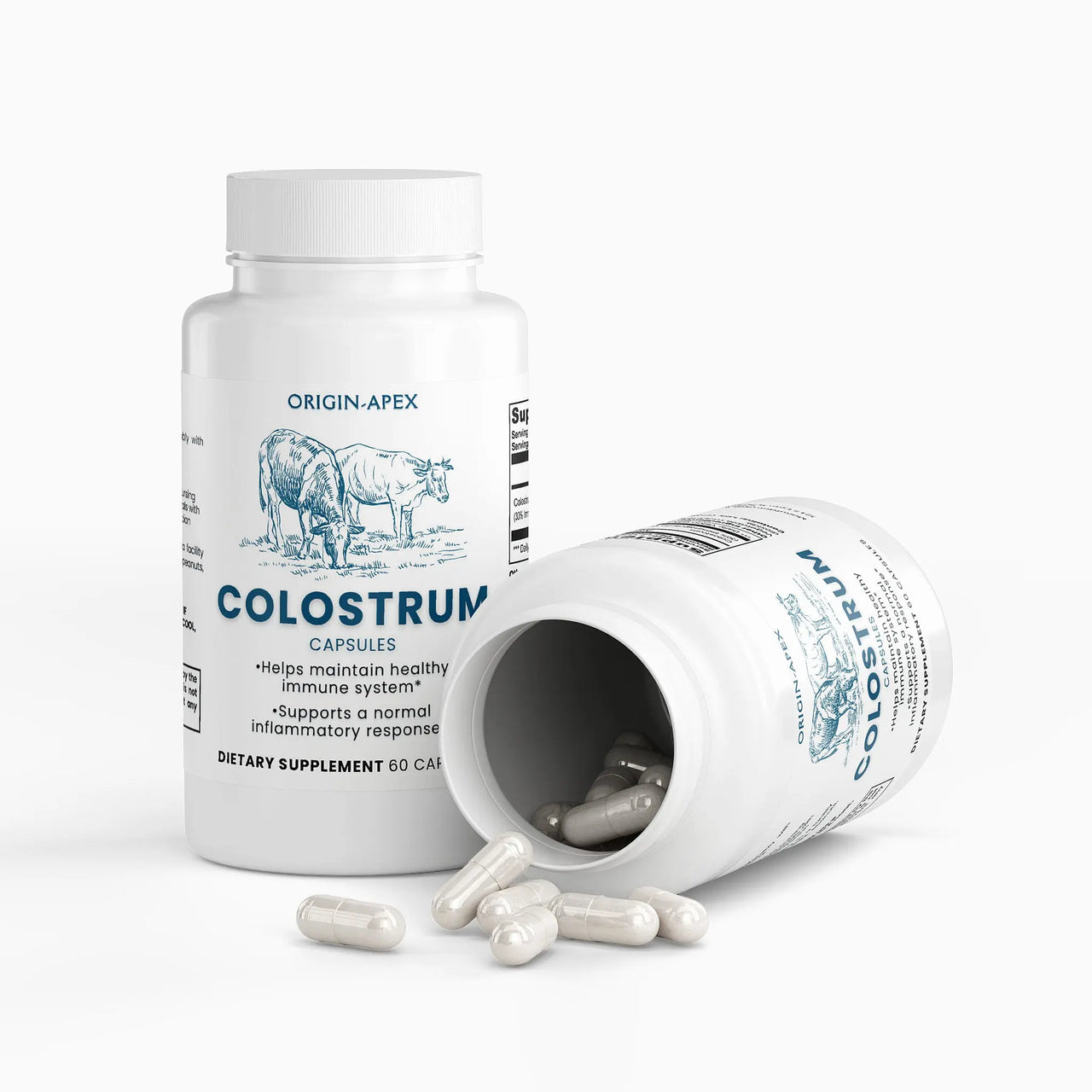 Colostrum Capsules (500mg, 30% IgG) – Immune Defense, Gut Health & Muscle Recovery Support Origin Apex