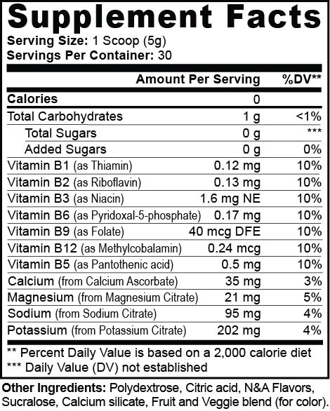 Hydration Formula, Lemonade Flavor, Supplement Facts